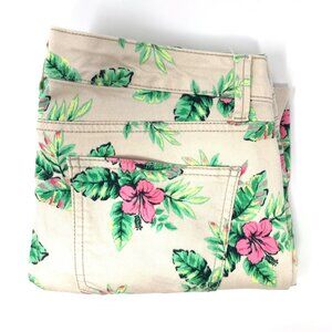 Nine‎ West Cigarette Fit Skinny Leg Off White Floral Womens Jeans Size 6/28